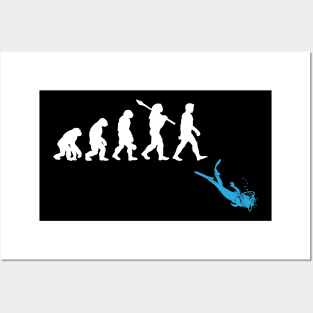 Scuba Diving Human Evolution Posters and Art